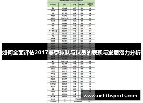 如何全面评估2017赛季球队与球员的表现与发展潜力分析 如何全面评估2017赛季球队与球员的表现与发展潜力分析